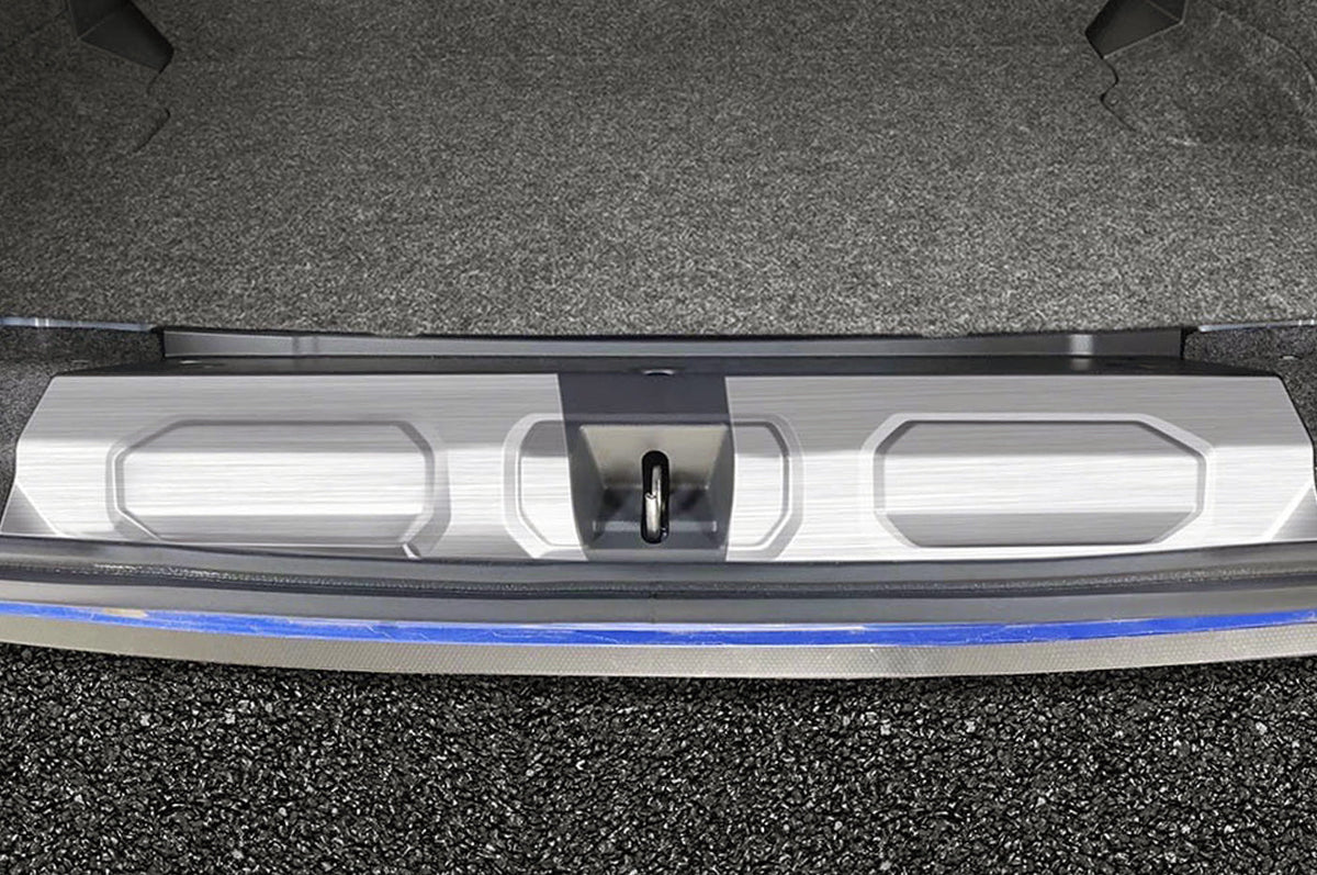 Rexpeed Rear Stainless Steel Bumper Guard Trunk Sill for 2022+ Subaru WRX (G122) installed on VB WRX