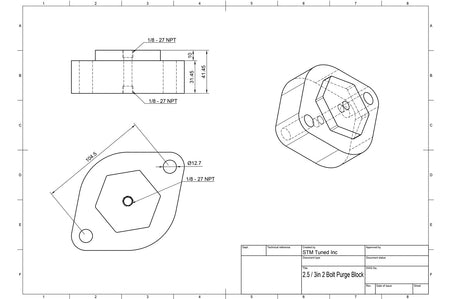 STM 2-Bolt Exhaust Flange Billet Welding Purge Block
