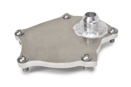 6-Bolt DSM Water Pump Block Off Plate with welded AN bung