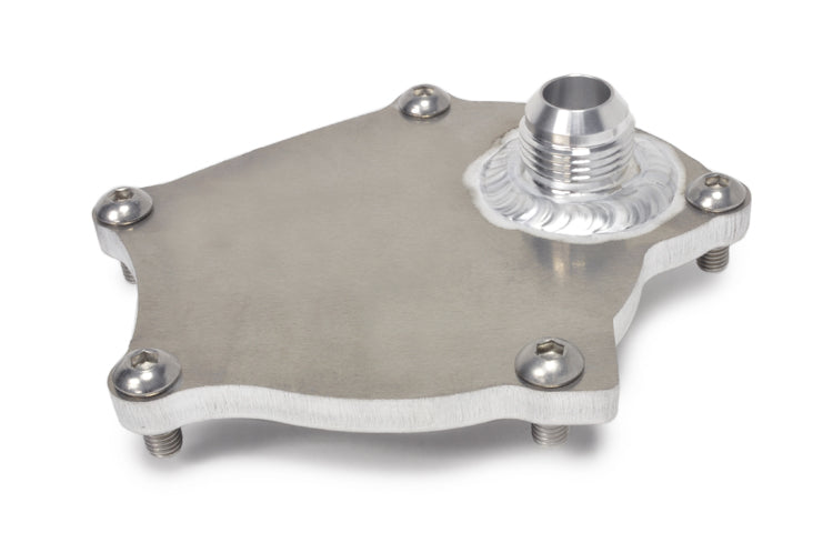 6-Bolt DSM Water Pump Block Off Plate with welded AN bung