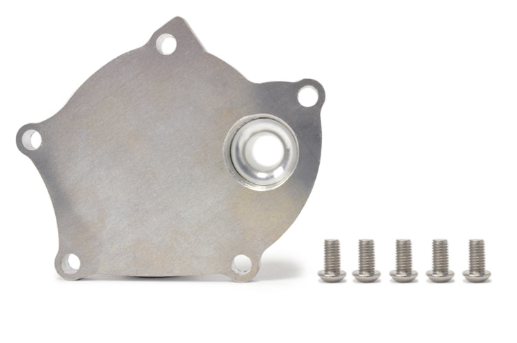 6-Bolt DSM Water Pump Block Off Plate with welded AN bung back side