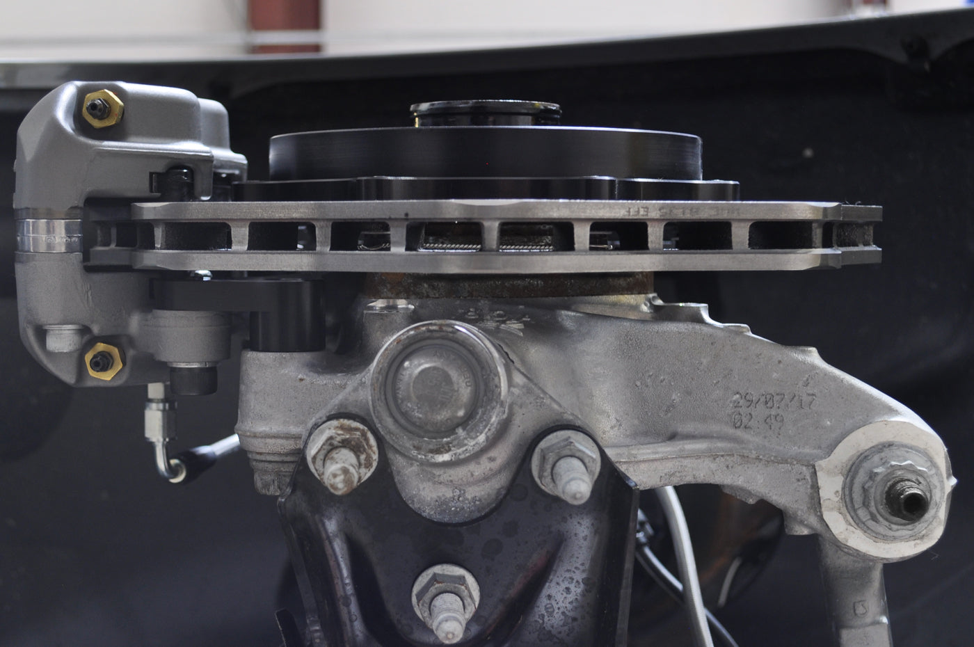 RS3 Drag Brake Kit with Scalloped Rotor Installed