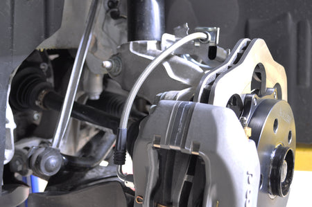 RS3 Drag Brake Kit with Scalloped Rotor Installed