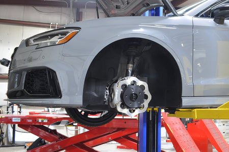 RS3 Drag Brake Kit with Scalloped Rotor Installed