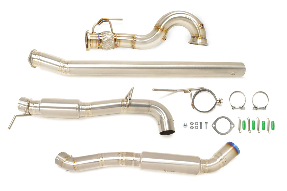RS3 Titanium Exhaust with Burned Blue Tip