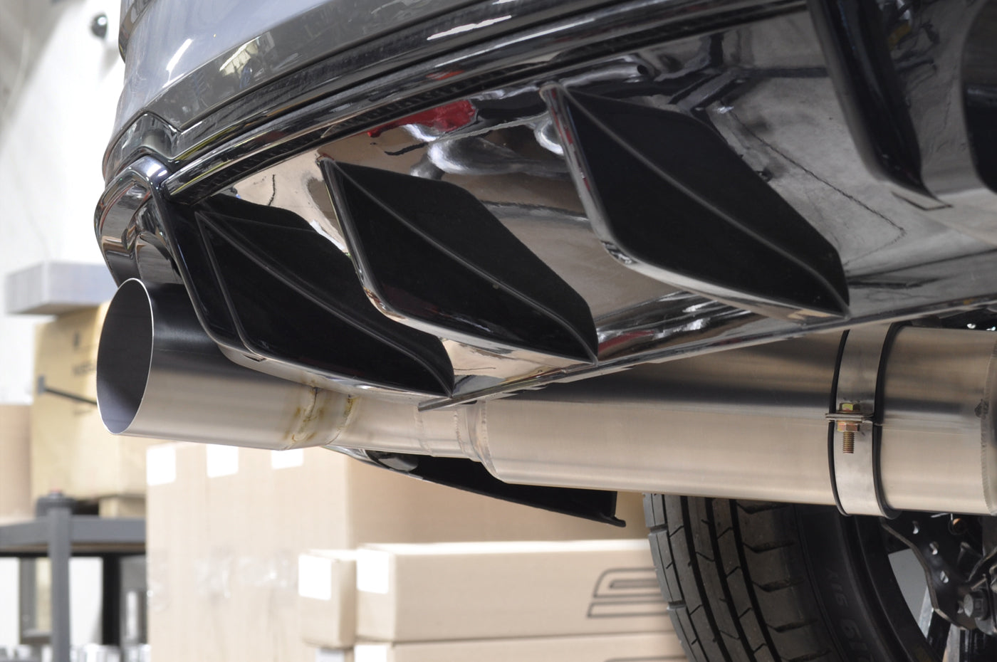 RS3 Full 3.5 Inch Titanium Exhaust Installed