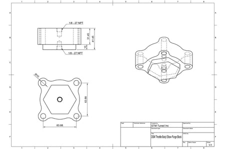STM DSM Throttle Body Elbow Billet Welding Purge Block