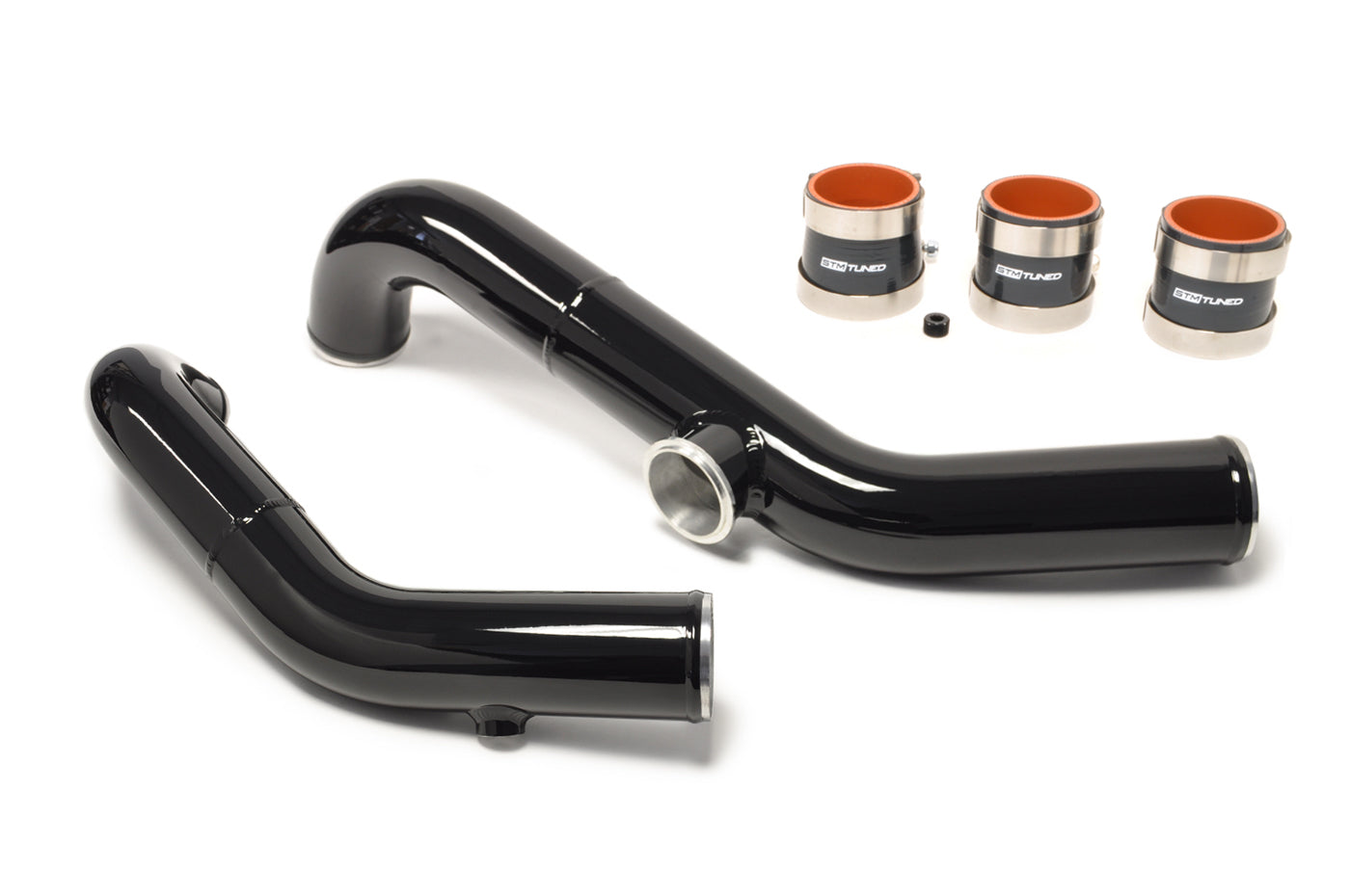 STM Evo 5/6 Aluminum 2.5" Upper Intercooler Pipe Kit (Gloss Black)