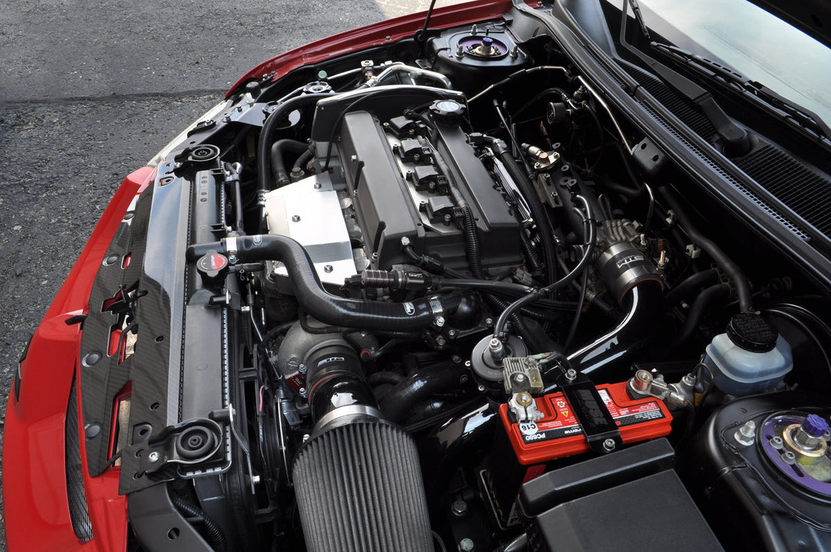 STM Evo 7/8/9 Aluminum 2.5 inch Upper Intercooler Pipe Kit Installed