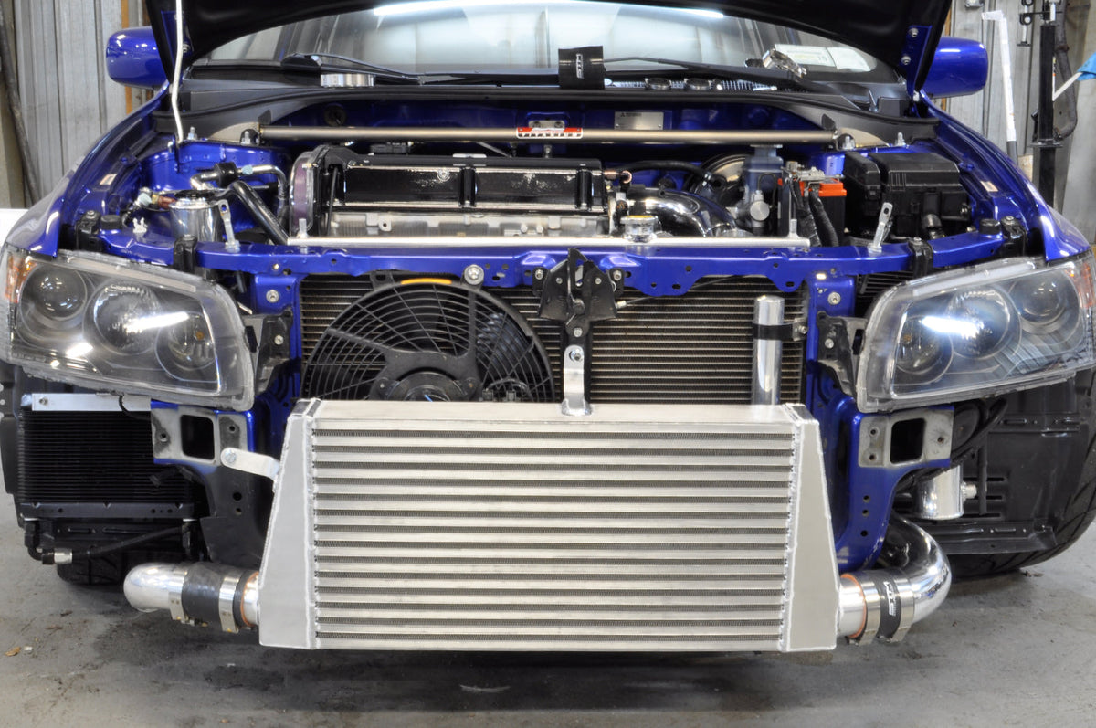 STM Evo 7/8/9 Aluminum 2.5 inch Upper Intercooler Pipe Kit Installed