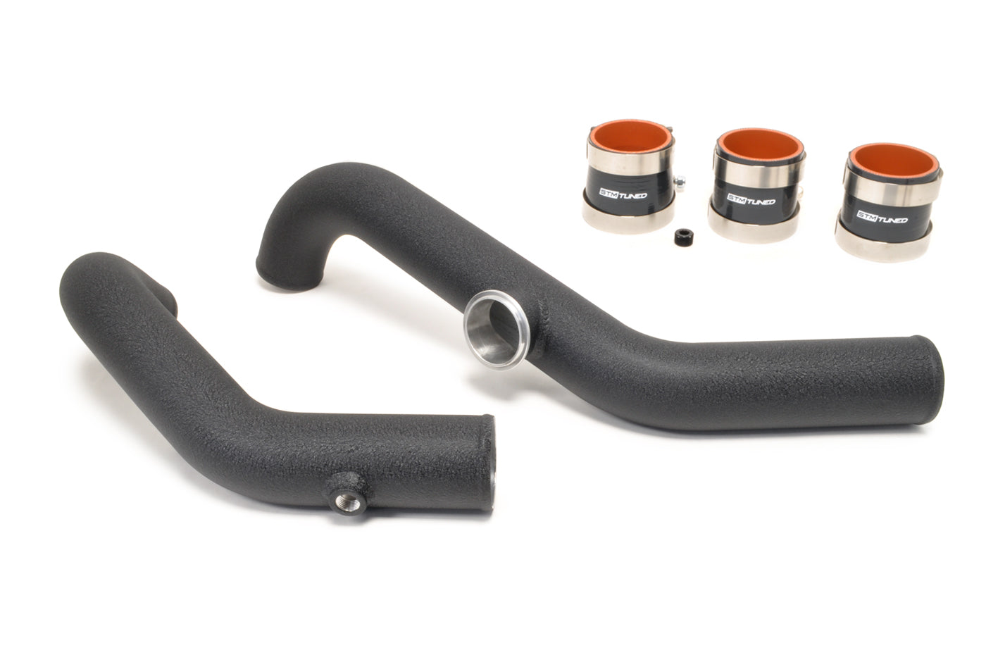 STM Evo 7/8/9 Aluminum 2.5 inch Upper Intercooler Pipe Kit (Wrinkle Black)
