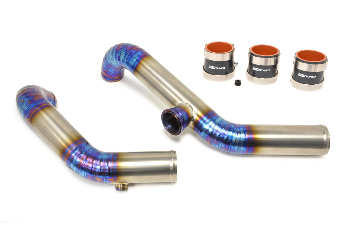 STM Evo 7/8/9 Titanium 2.5 inch Upper Intercooler Pipe Kit (Burned Blue Finish)