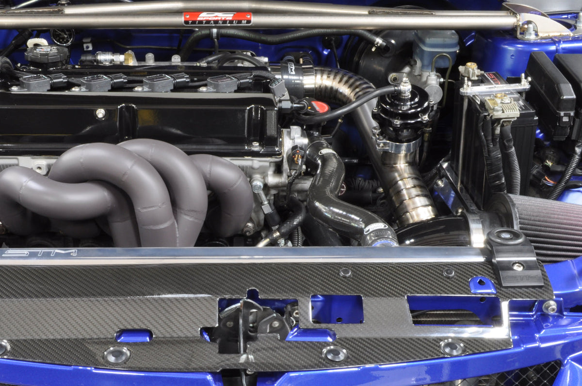 STM Evo 7/8/9 Titanium 2.5 inch Upper Intercooler Pipe Kit (Bare Titanium Installed)