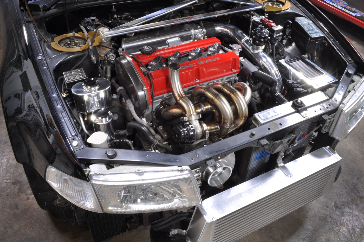 STM Evo 5/6 Aluminum 2.5" Upper Intercooler Pipe Kit Installed