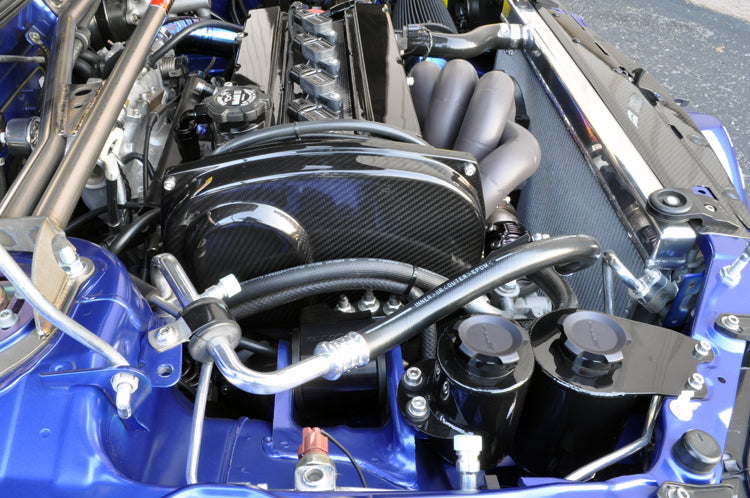 Evo 7 8 9 Coolant Overflow Installed Engine Bay