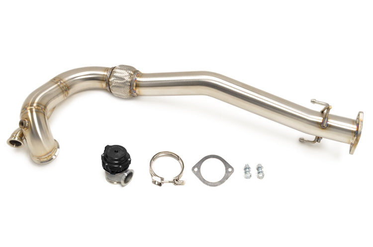 Evo 7/8/9 O2 Housing Downpipe with Black TiAL MVS Wastegate
