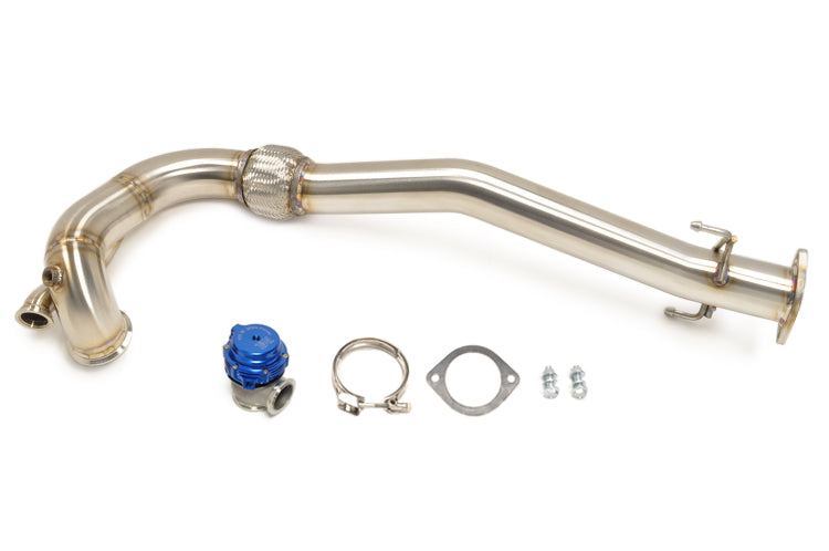 Evo 7/8/9 O2 Housing Downpipe with Blue TiAL MVS Wastegate