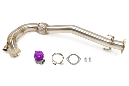 Evo 7/8/9 O2 Housing Downpipe with Purple TiAL MVS Wastegate