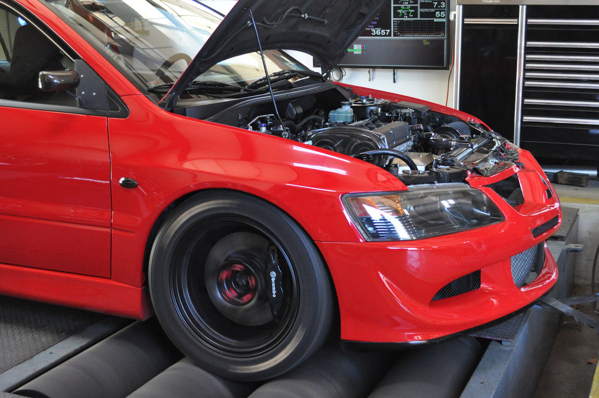 STM Evo 7/8/9 Lightweight Radiator Brackets Installed