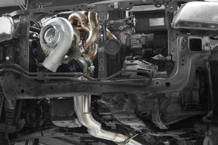 Evo 7 8 9 Titanium Exhaust for STM 6870 Turbo Kit Installed