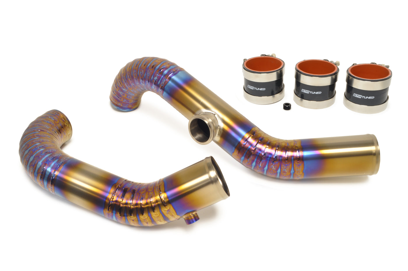STM Evo 7/8/9 3" Titanium Race Upper Intercooler Pipe Kit (Burned Finish)
