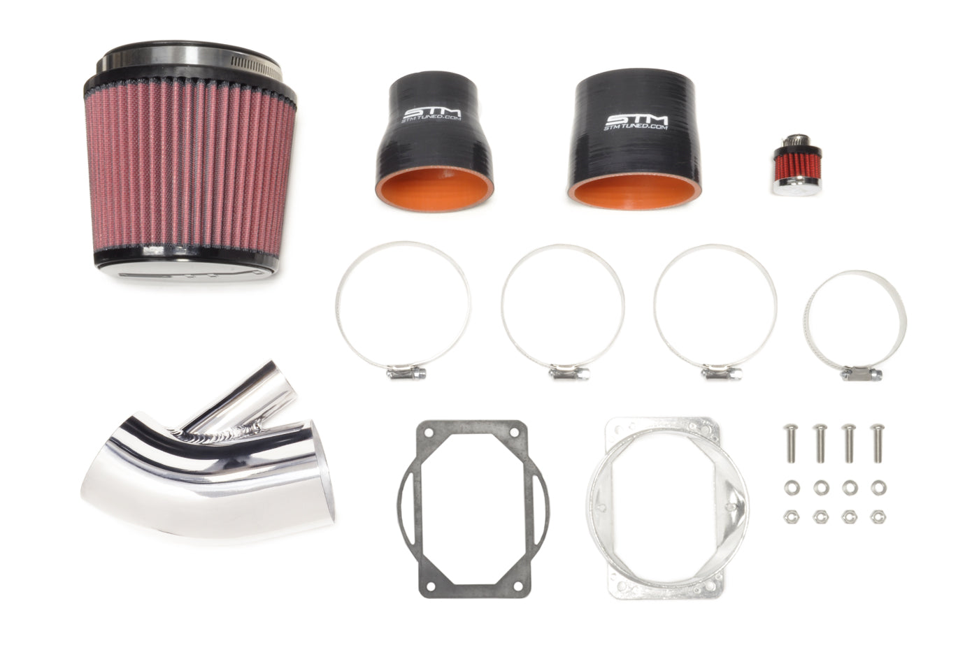 Polished Aluminum STM Intake Kit for Stock MAF Evo 8/9