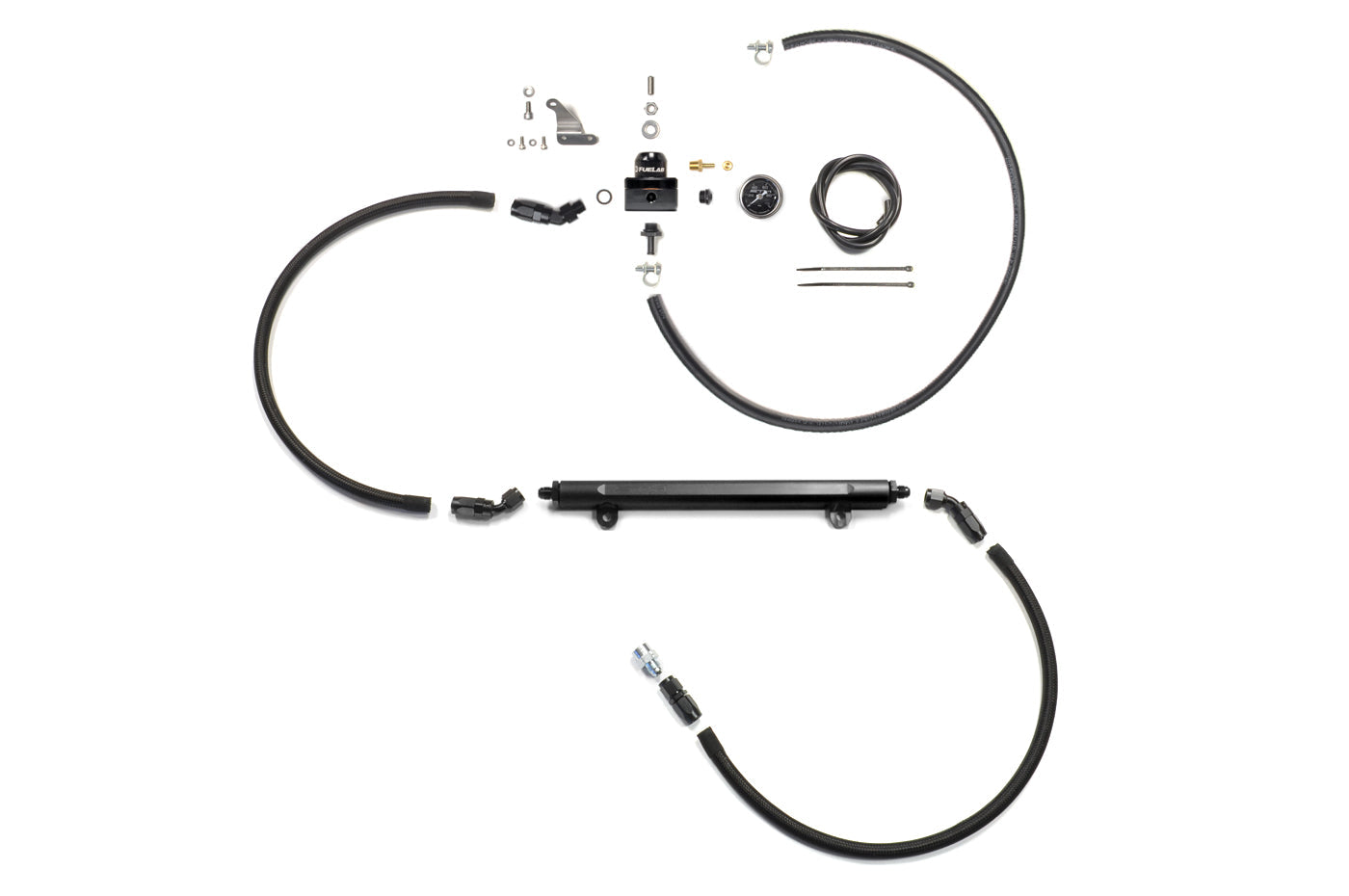 STM Fuel Feed and Return Kit with Rail for Evo 8/9 (Black)