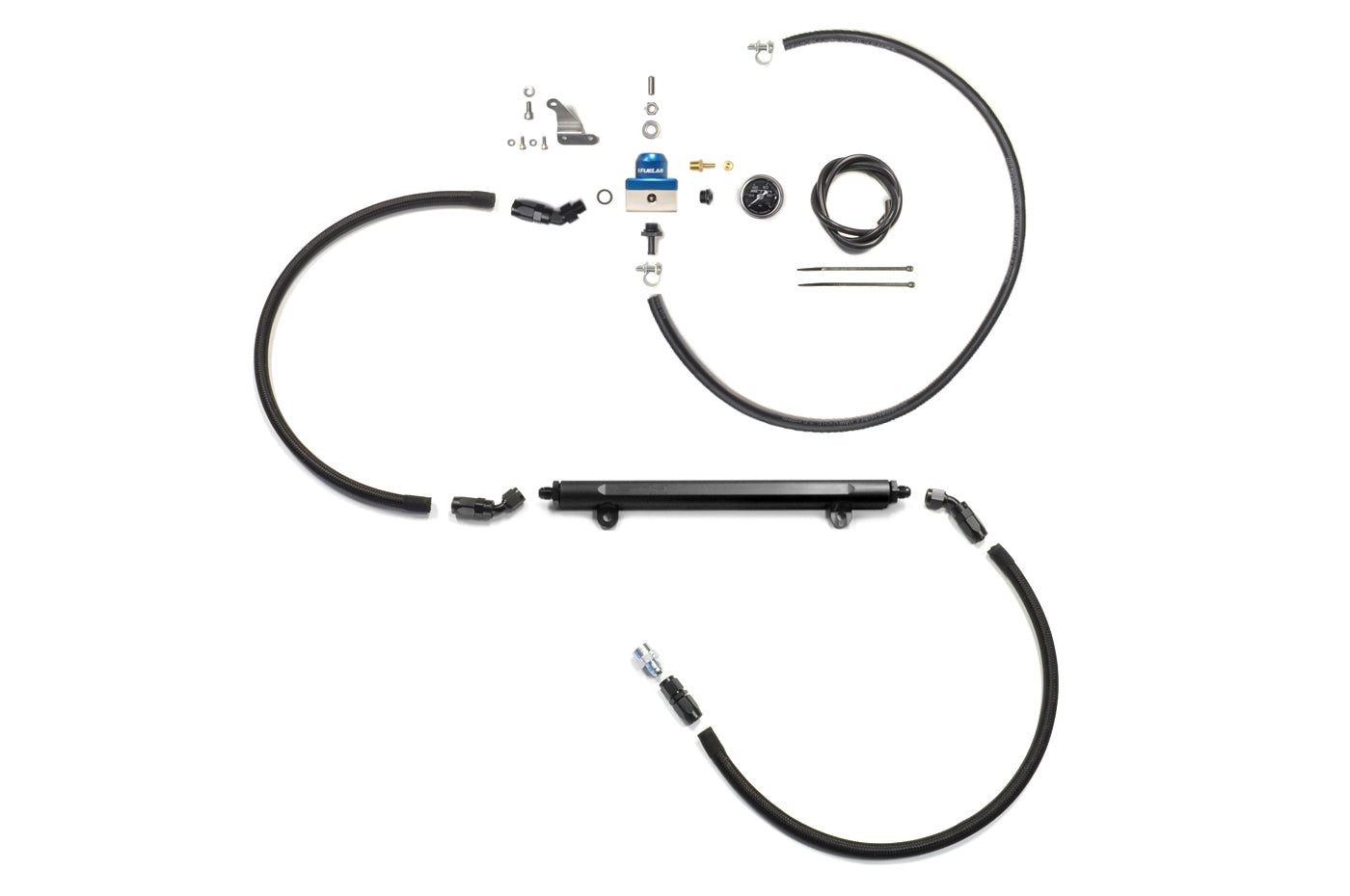 STM Fuel Feed and Return Kit with Rail for Evo 8/9 (Blue)
