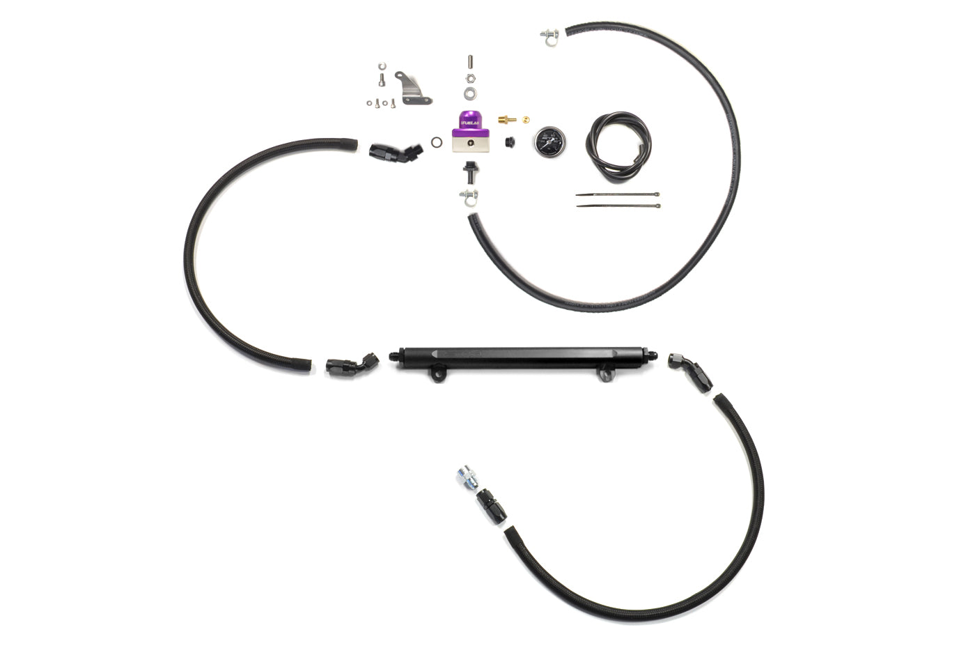 STM Fuel Feed and Return Kit with Rail for Evo 8/9 (Purple)