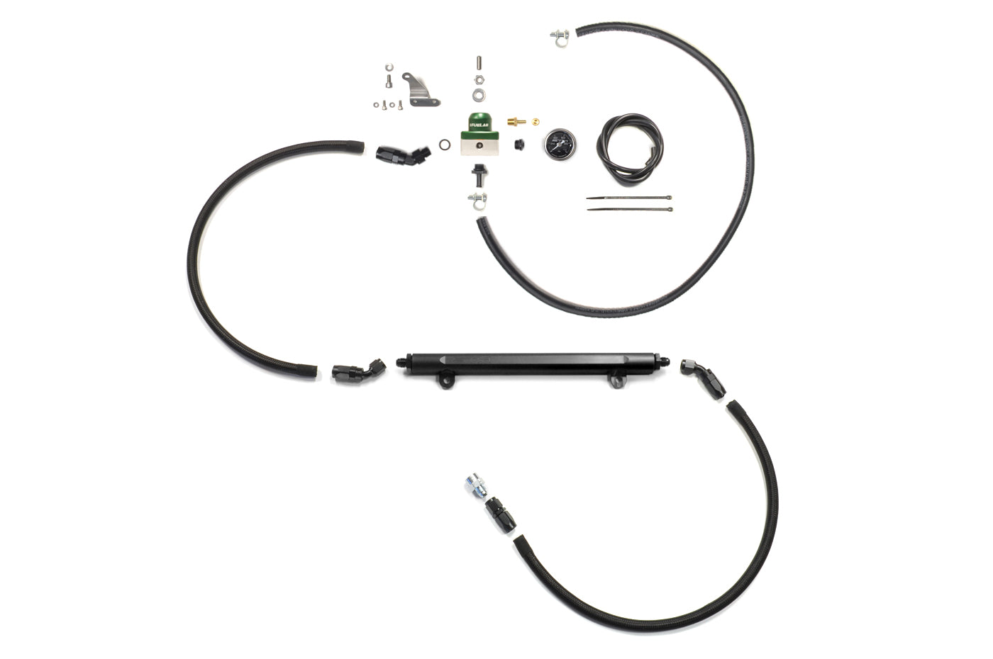 STM Fuel Feed and Return Kit with Rail for Evo 8/9 (green)