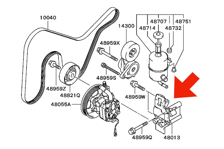 Evo 8 9 Power Steering Bracket Diagram