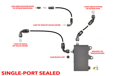 STM Evo 8/9 Oil Catch Can V2 Sealed (Single Port Routing)