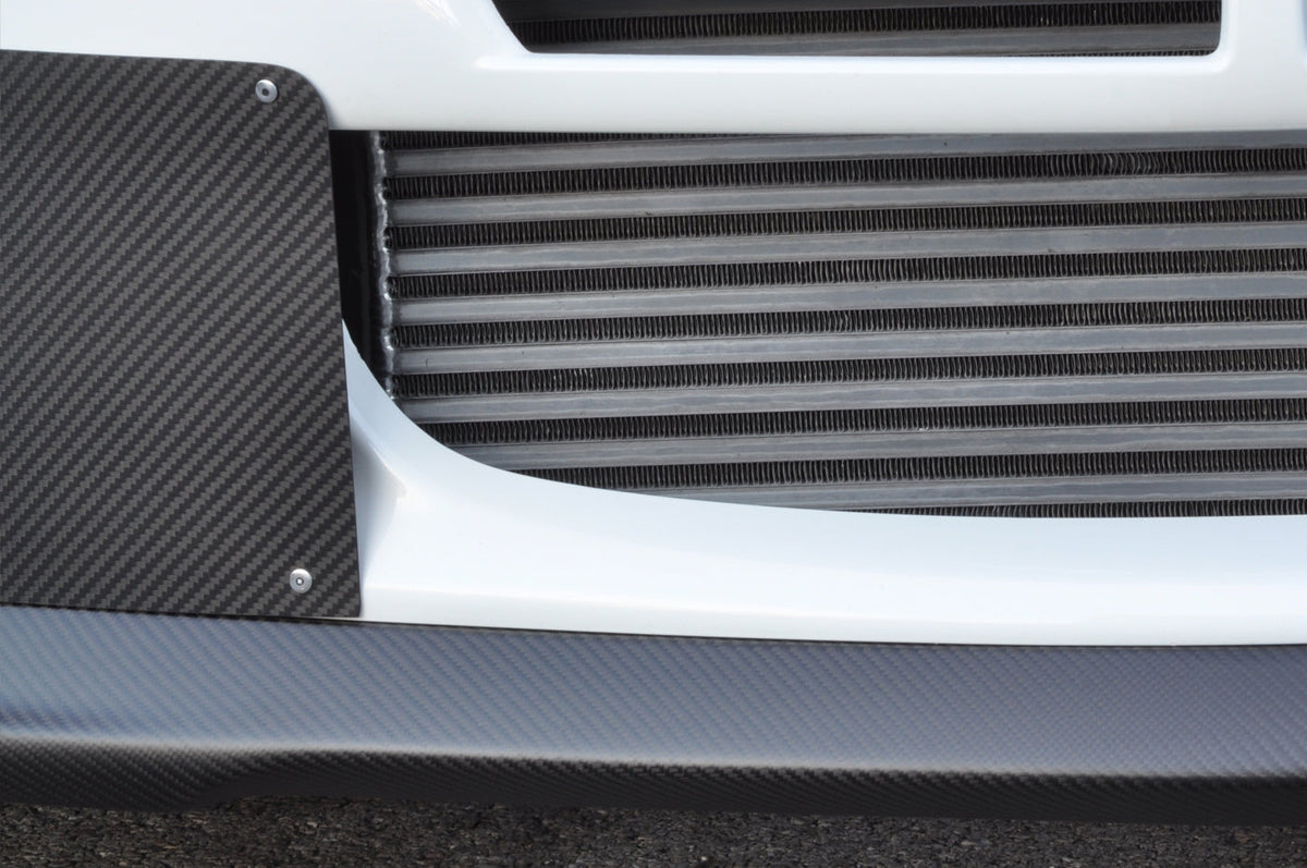 Evo 8 Carbon Fiber Bumper Shutters Installed