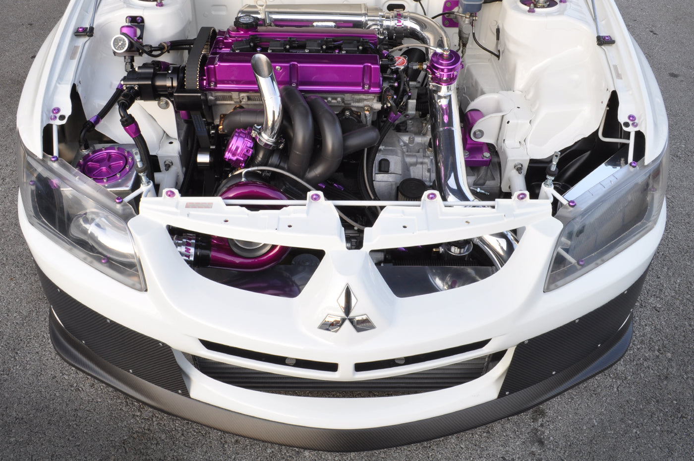 Evo 8 Carbon Fiber Bumper Shutters Aero Drag Race