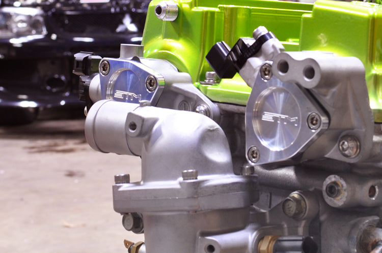Evo 9 Cam Position Sensor Housing Covers Installed