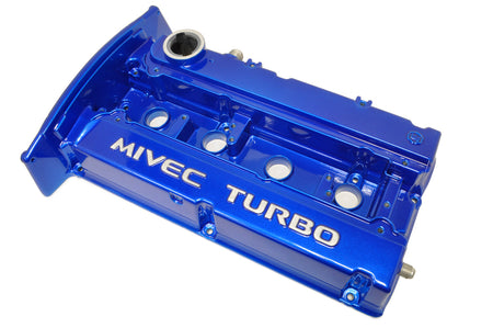 STM Valve Cover Fittings on Evo 9 Blue Valve Cover