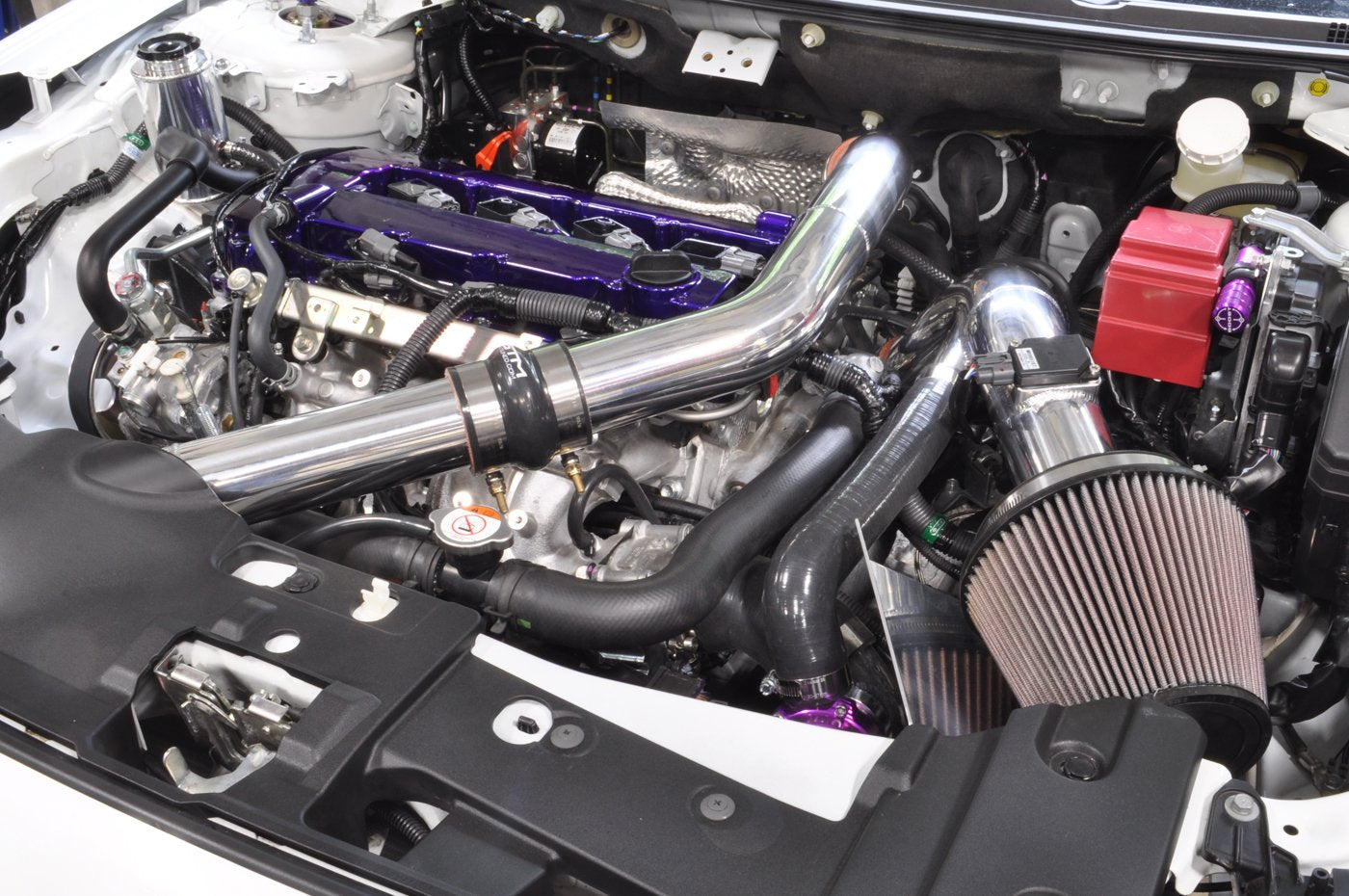 STM Evo X Power Steering Reservoir Installed