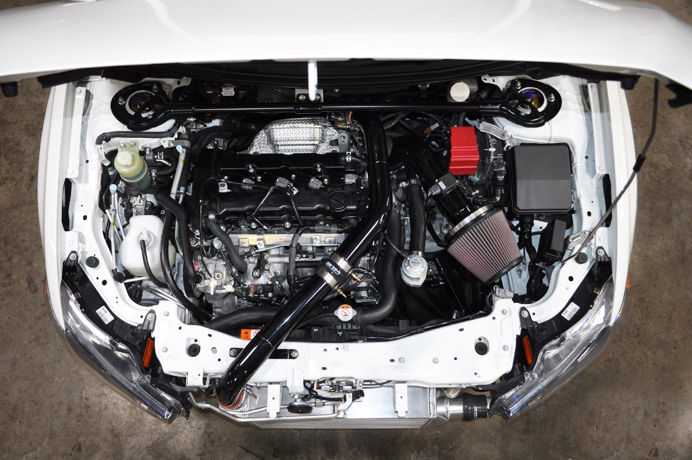 STM Evo X Aluminum Upper Intercooler Pipe Kit (Gloss Black Installed)