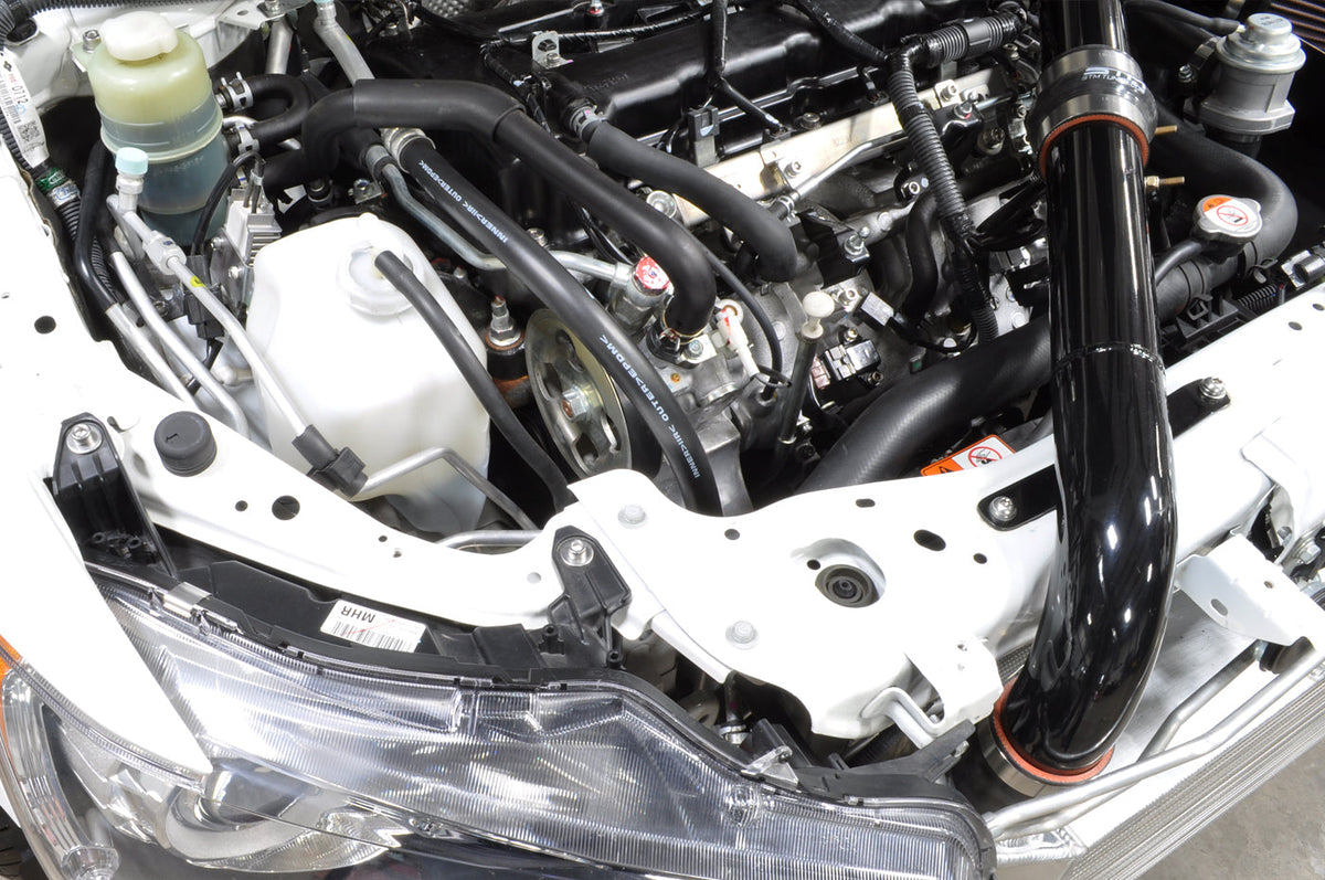 STM Evo X Aluminum Upper Intercooler Pipe Kit (Gloss Black Installed)