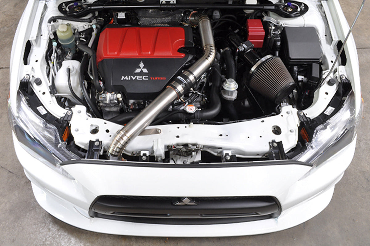 STM Evo X Upper Intercooler Pipe Kit (Bare Titanium Installed)