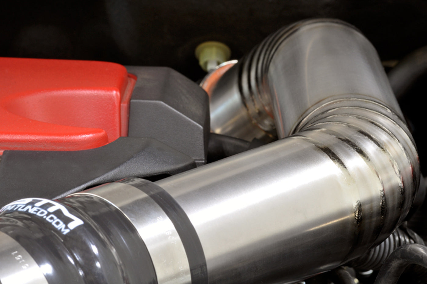 STM Evo X Upper Intercooler Pipe Kit (Bare Titanium Installed)