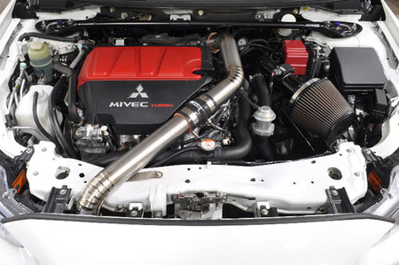STM Evo X Upper Intercooler Pipe Kit (Bare Titanium Installed)