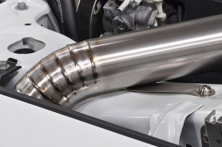 STM Evo X Upper Intercooler Pipe Kit (Bare Titanium Installed)