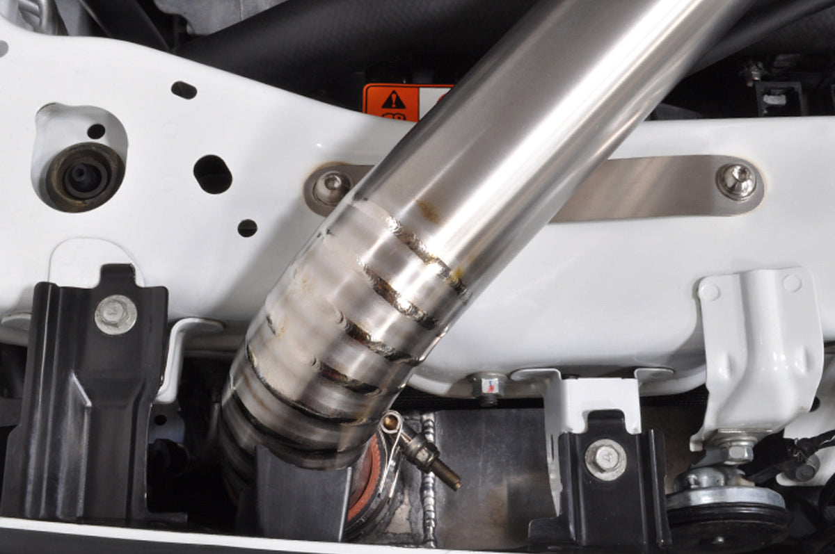 STM Evo X Upper Intercooler Pipe Kit (Bare Titanium Installed)