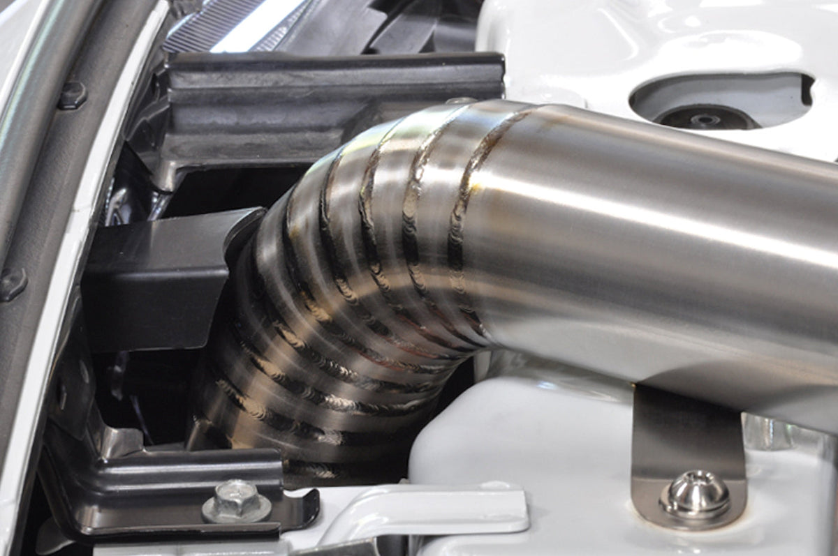 STM Evo X Upper Intercooler Pipe Kit (Bare Titanium Installed)