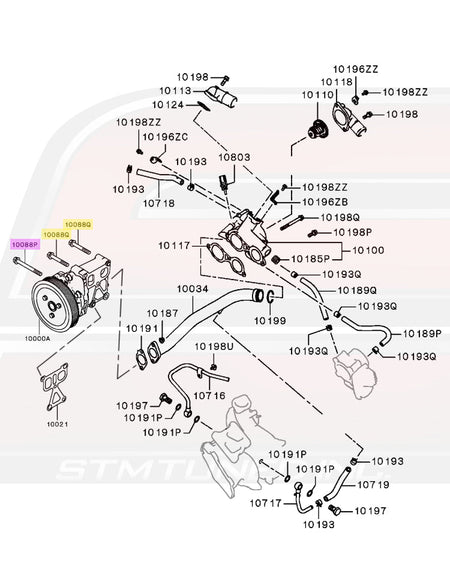 Water Pump Diagram for Evo X