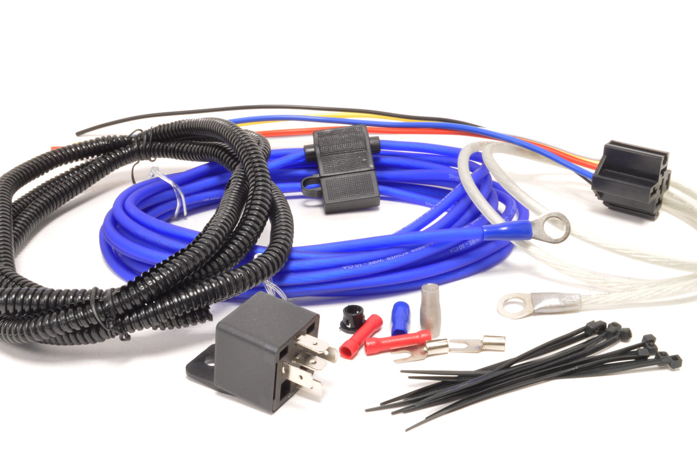 Wiring loom relays zip ties