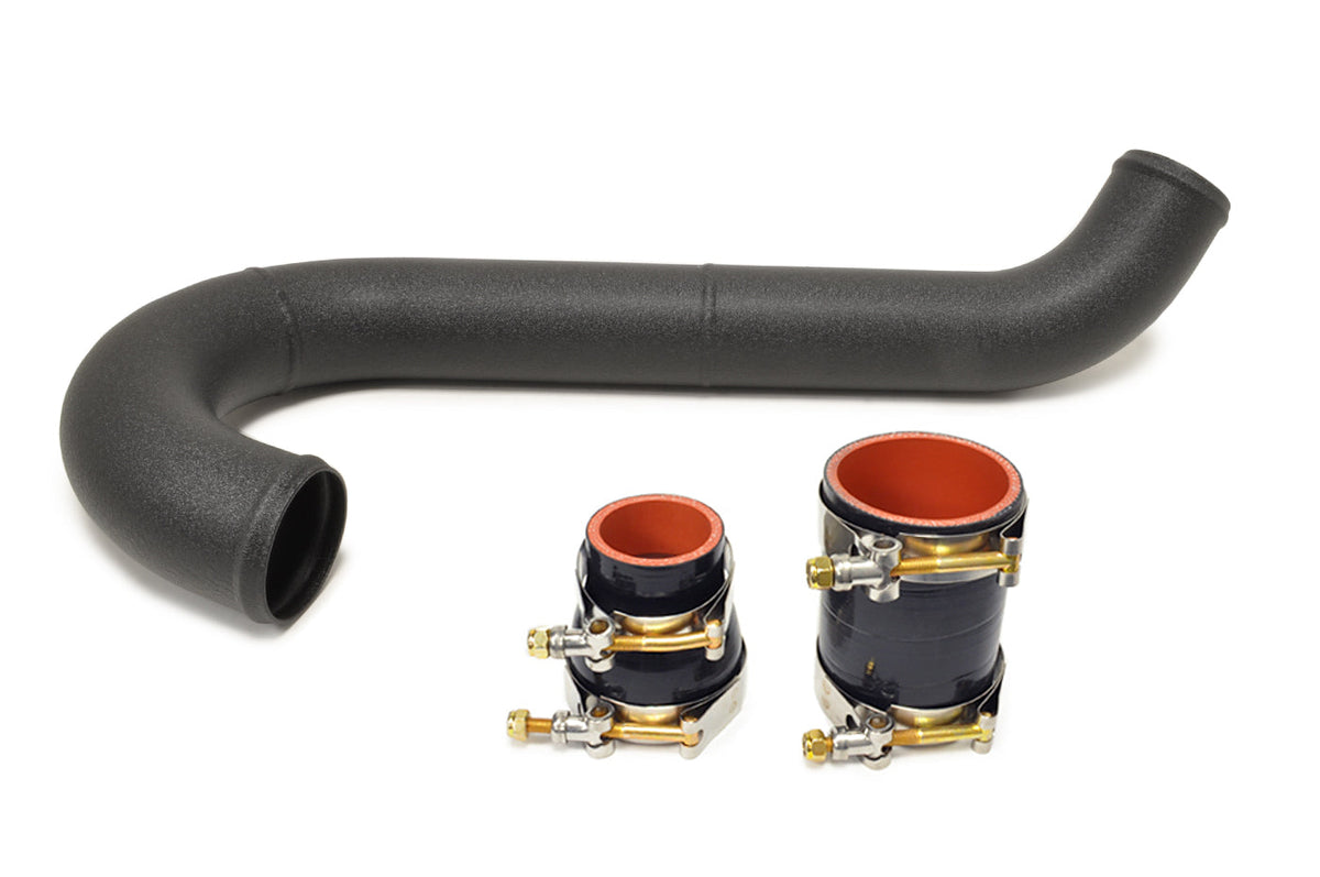 STM Evo 7/8/9 Aluminum Lower Intercooler Pipe for Stock Frame Turbo (Wrinkle Black Finish)