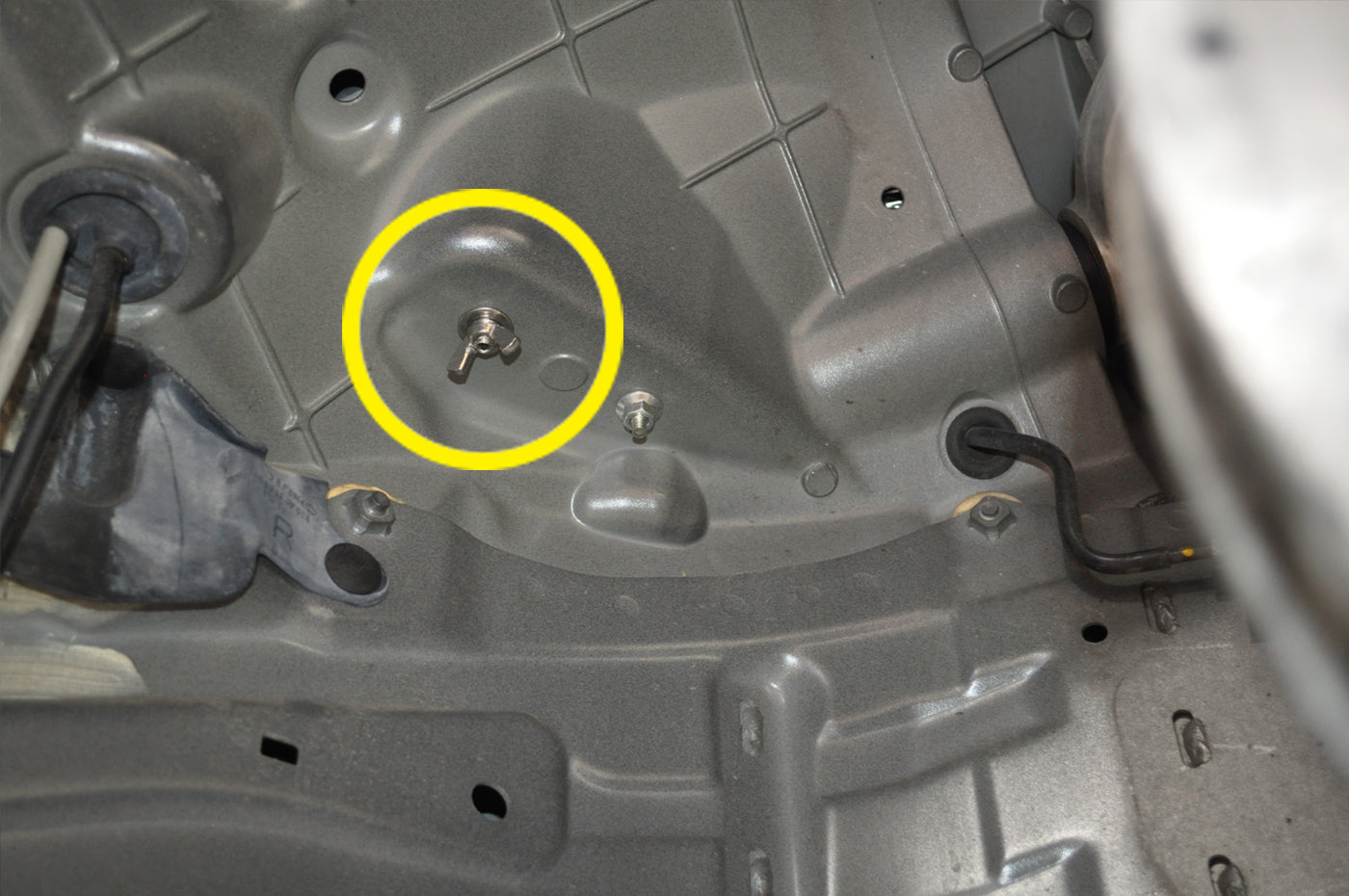 R35 GTR Battery Kit Installed Wheel Well