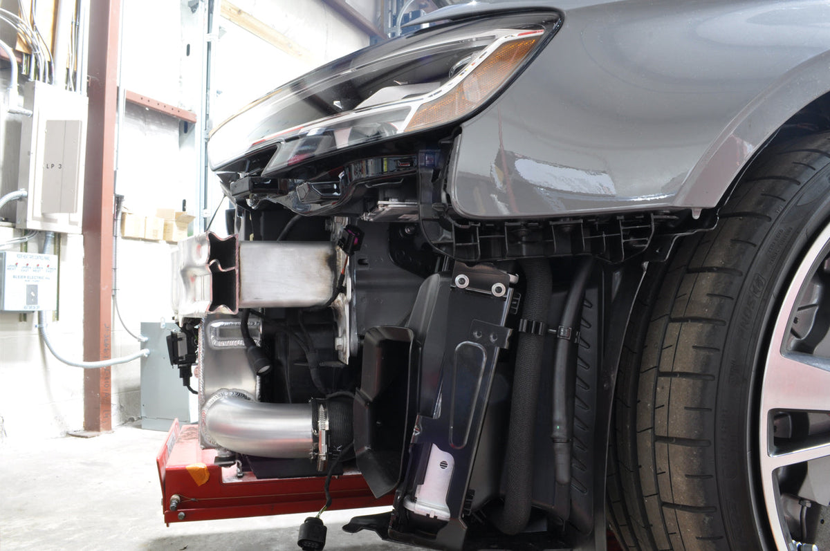 Audi RS3 Intercooler Installed with Crash Bar